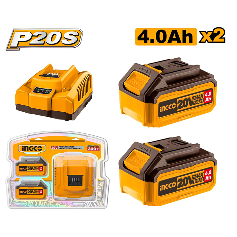 İngco Akü Ve Şarj Cihazı Seti 20 Volt-4,0Ah