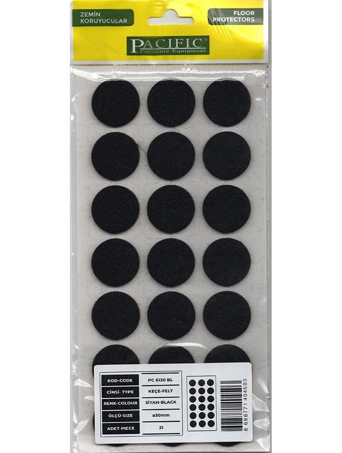 Keçe Zemin Koruyucu Yuvarlak Çap:30mm Siyah