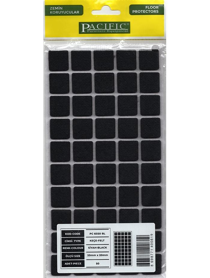 Keçe Zemin Koruyucu Kare 20x20  Siyah
