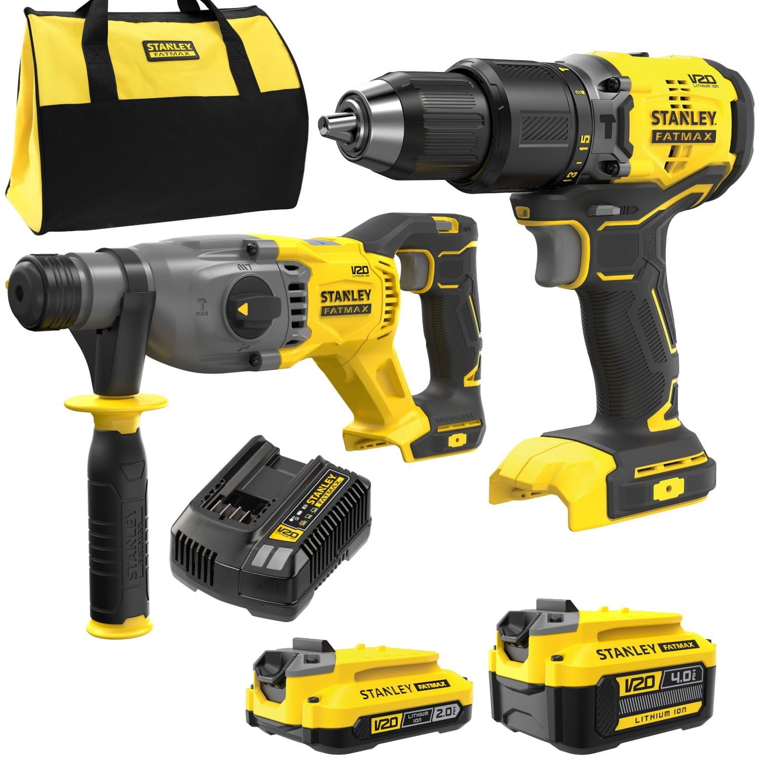 Stanley SFMC216MDS Kömürsüz Akülü Matkap + Kırıcı Delici Seti