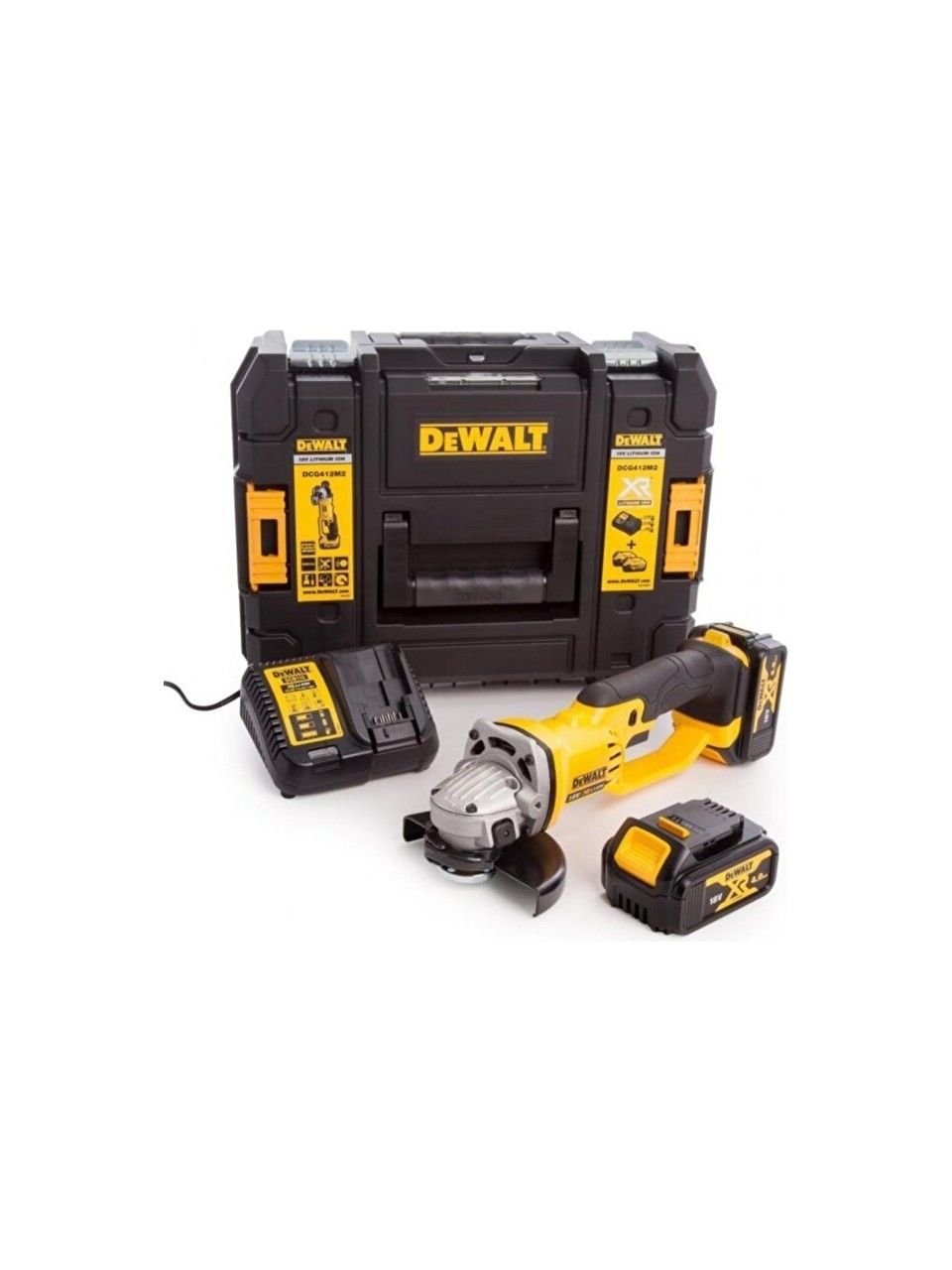 Dewalt DCG412M2 Akülü Avuç Taşlama  18Volt-4,0 Ah. Çift Akülü