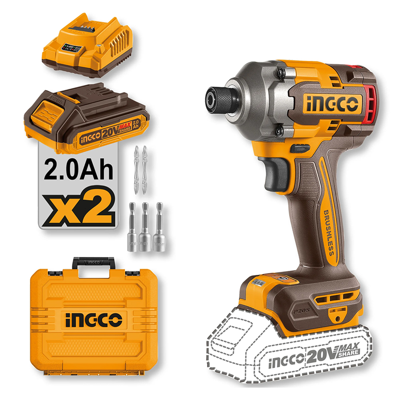 İngco CIRLI2028E Akülü Darbeli Vidalama 20 V-2,0 Ah.