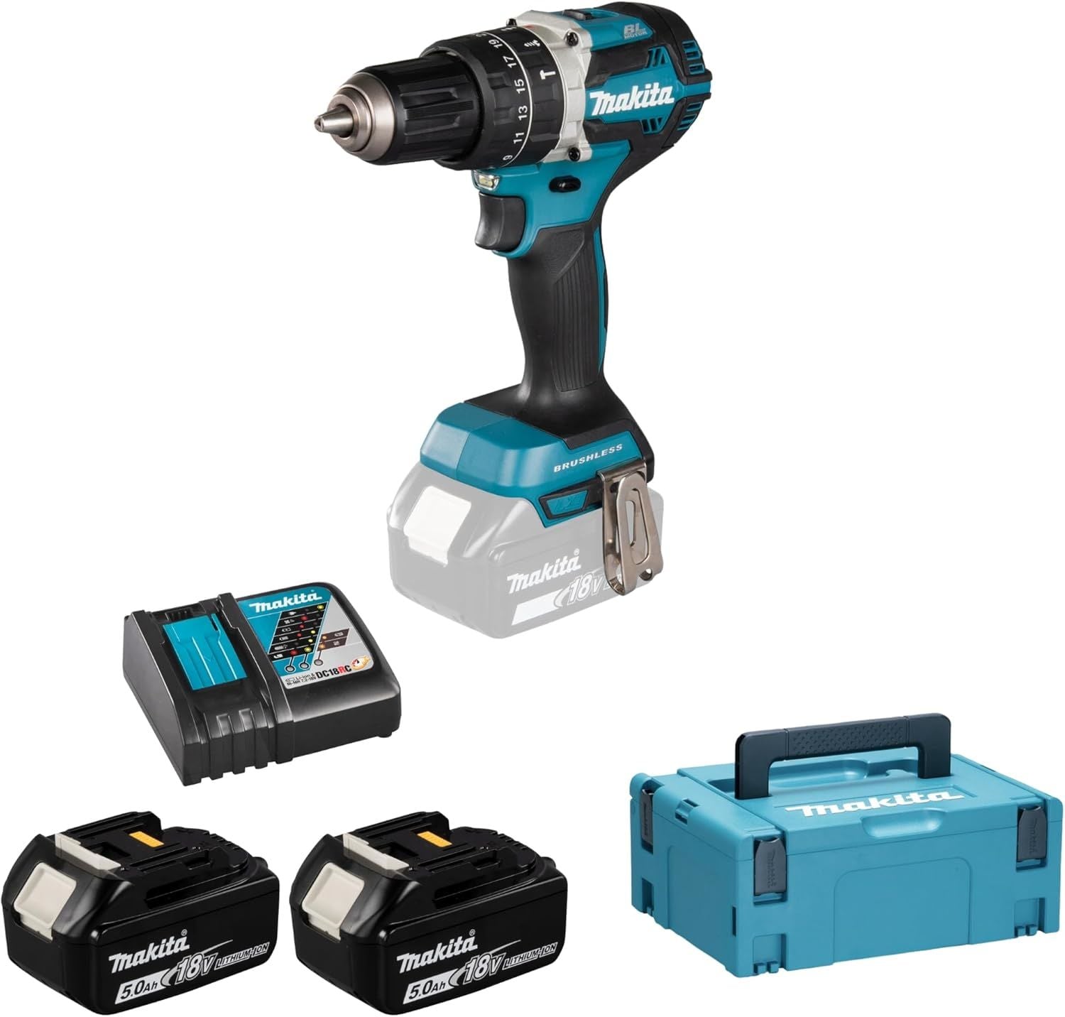 Makita DHP484RTJ Akülü Darbeli Matkap Vidalama 18 Volt-5,0 Amper