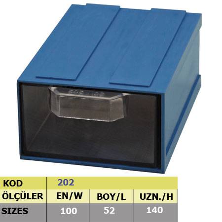 202 NO PLASTİK ÇEKMECELİ KUTU