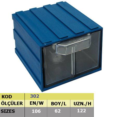 302 NO PLASTİK ÇEKMECELİ KUTU