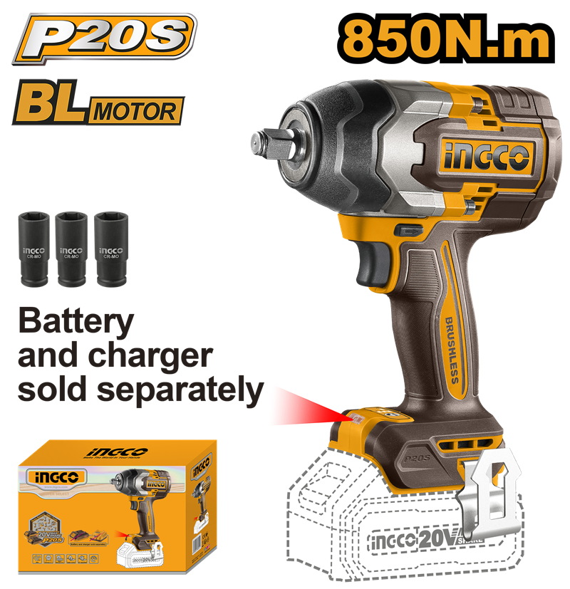 İngco 20851 Akülü Somun Sıkma 1/2''  850 Newton (Solo)
