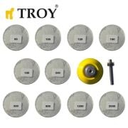 Troy 25930 Aşındırıcı Cırt Zımpara Seti 50mm , 101 Parça