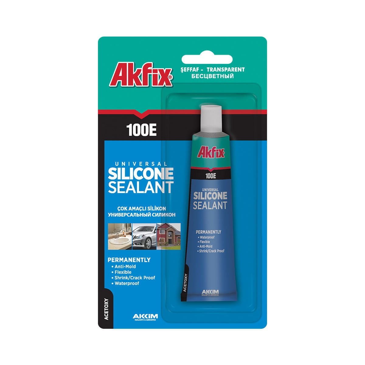 Akfix Tüp Silikon Şeffaf 50 gr