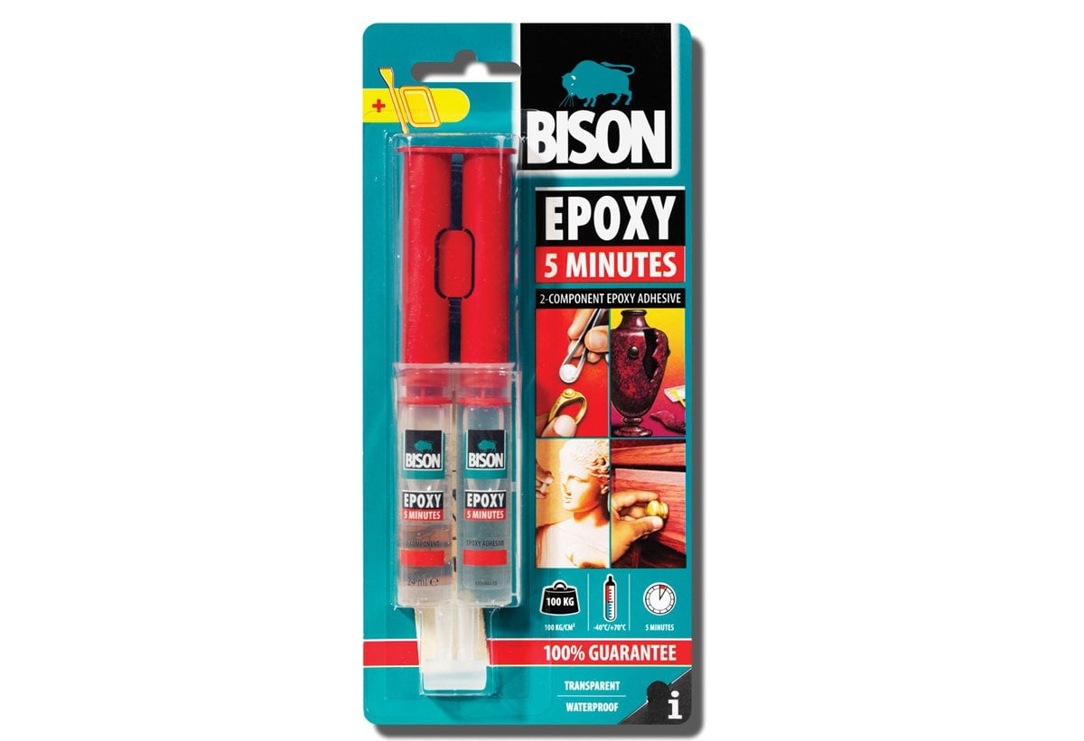 Bison Epoxy Rapid Şeffaf Yapıştırıcı Şırınga 24 ml.