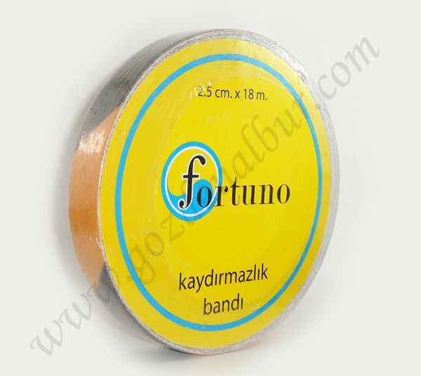 Fortuno Sarı Siyah Kaydırmazlık Bandı 25mm x5 metre