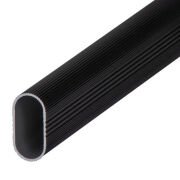 Siyah Boyalı Alüminyum Oval Gardolap Borusu  15*30 mm ( 3 metre)