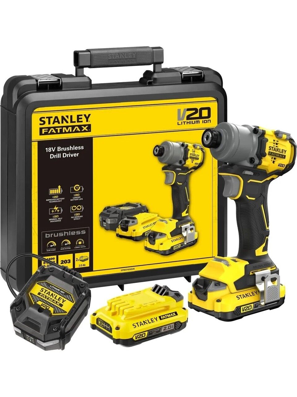 Stanley SFMCF830D2K Darbeli Vidalama 18 Volt-2,0 Amper Çift Akülü