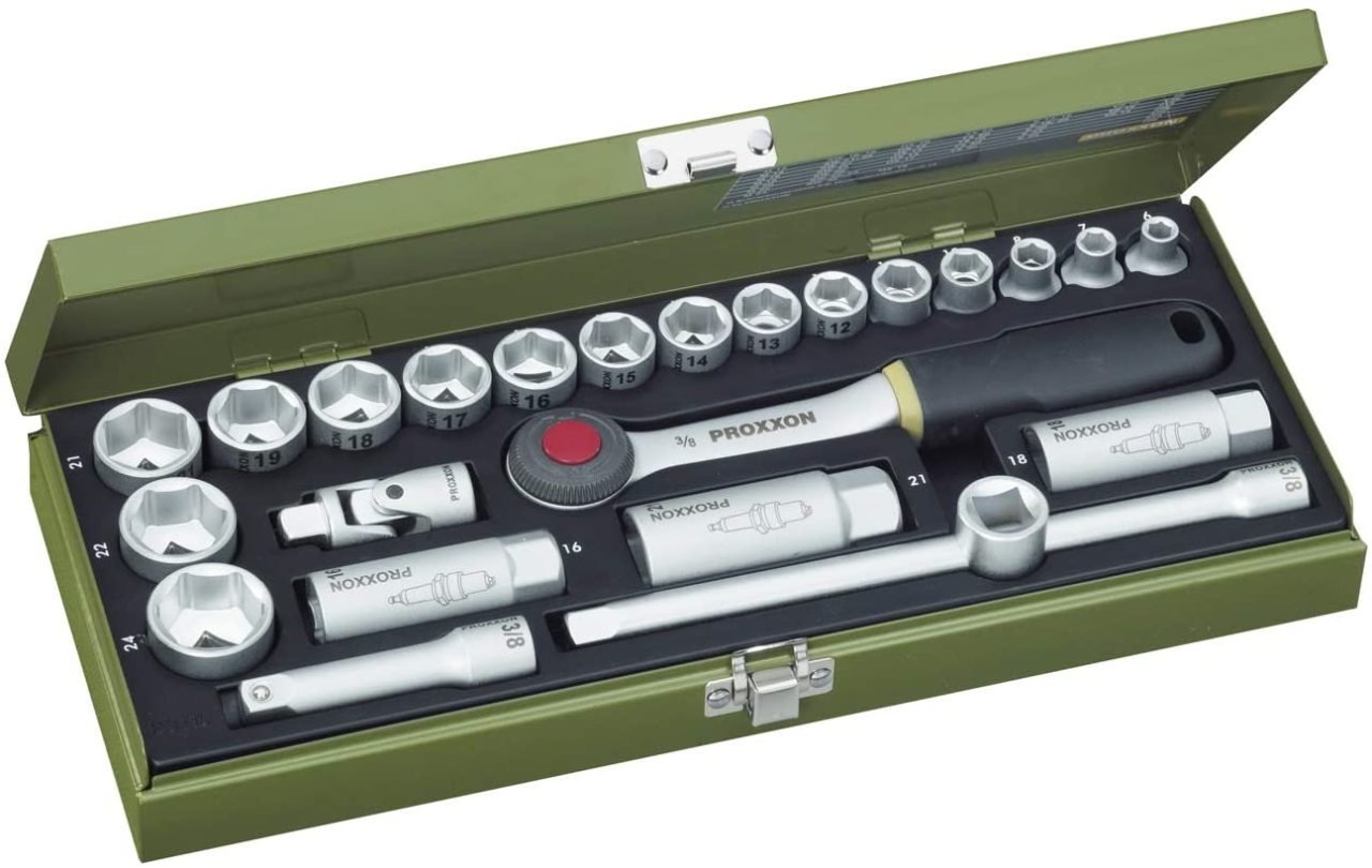 PROXXON 3/8\'\' SOKETLİ 24 PARÇALI LOKMA TAKIMI 23110