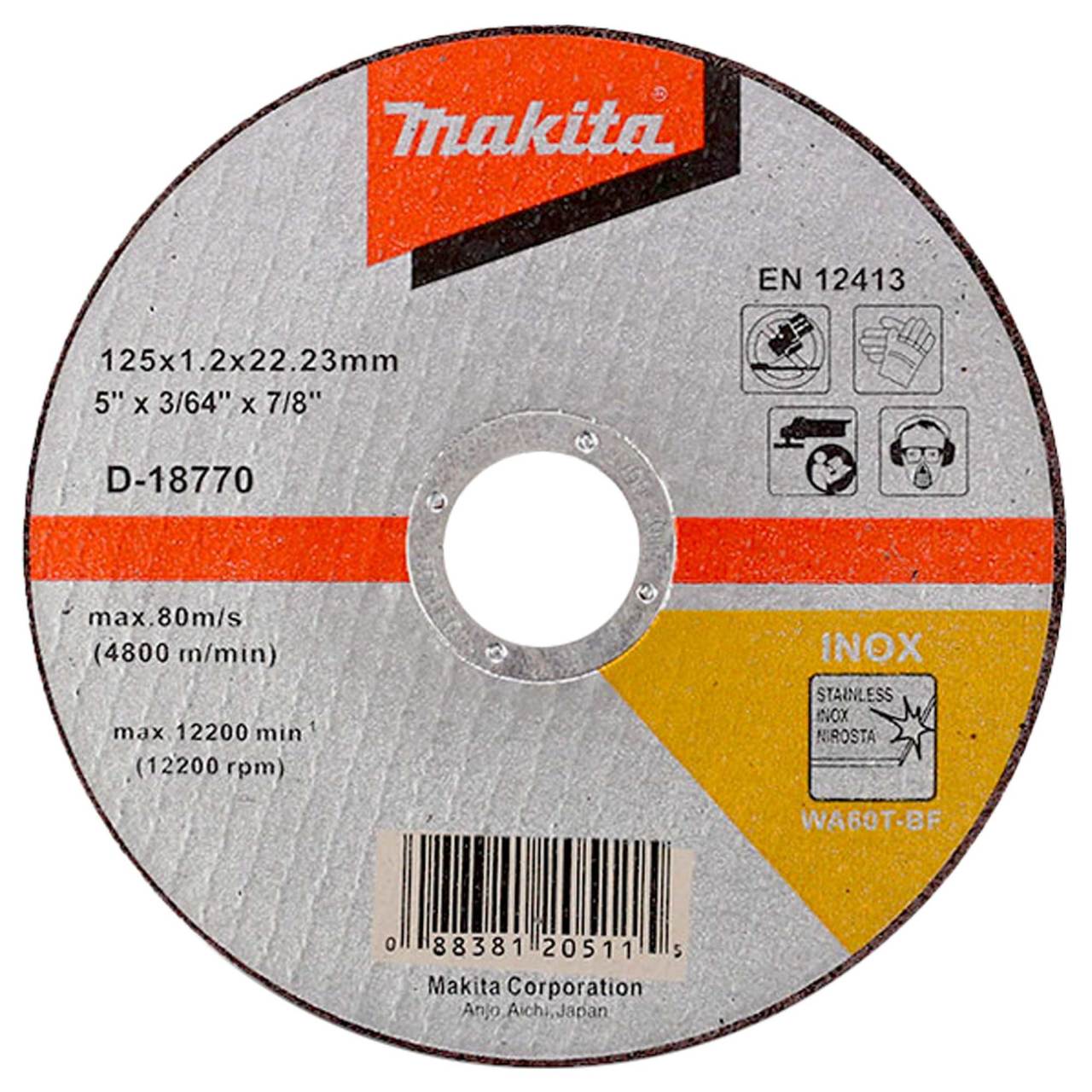 MAKİTA 125 mm. INOX KESİCİ DİSK D-18770