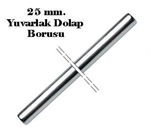 DOLAP BORUSU YUVARLAK KROMAJLI 25 mm. (1 mt)