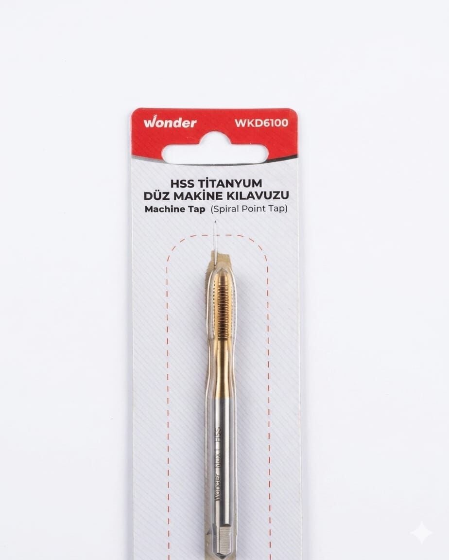 Wonder M6 Düz Makina Kılavuzu HSS Titanyum