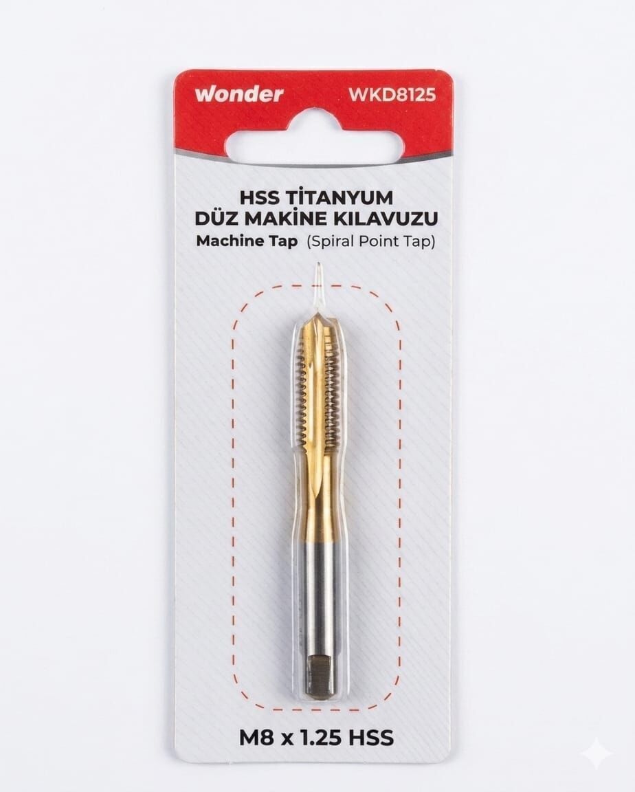 Wonder M12 Düz Makina Kılavuzu HSS Titanyum