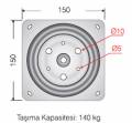 MESAN KARE METAL TV ALTI 15*15 cm
