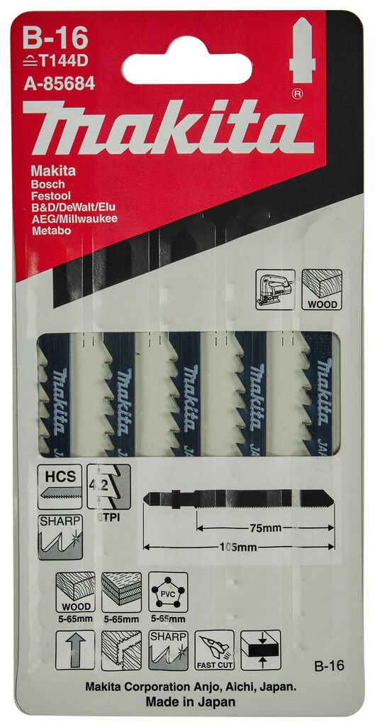 Makita B-16 Ahşap Dekupaj Testeresi (Kalın Diş Çaprazlı)