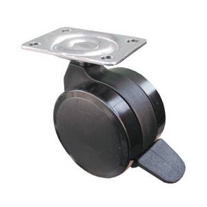 PLASTİK TABLALI FRENLİ TEKERLEK h:55 mm.
