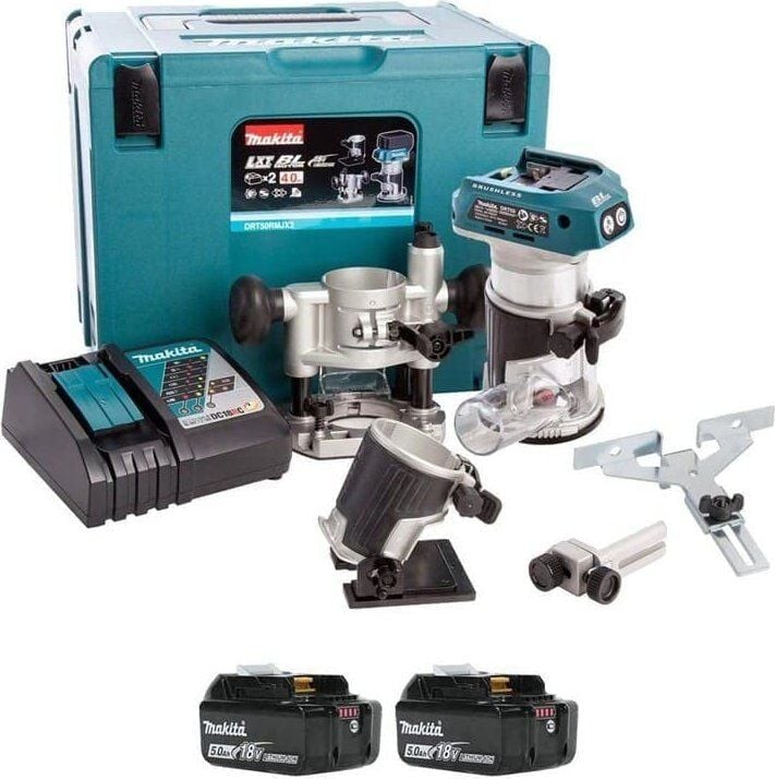 Makita DRT50RTJX9 Akülü El Frezesi 18 Volt-5,0 Ah