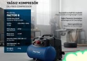 Factor Yağsız Hava Kompresörü 6 Litre