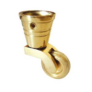 PİRİNÇ TEKERLEK YUVARLAK KOVALI SARI h:38 mm