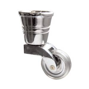 PİRİNÇ TEKERLEK YUVARLAK KOVALI KROM h:38 mm