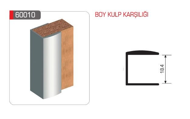 18 mm ALÜMİNYUM  U KAPAMA GENİŞ 2,5 Metre