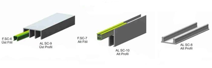 MEPA SCK 12 ALT PROFİL-ÜST PVC VE ALT-ÜST RAYI 3mt