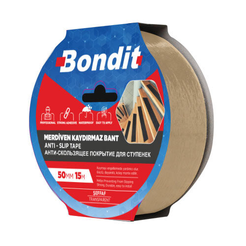 Bondit BNMK5015T Şeffaf Kaydırmaz Bant 50 mm * 15 metre