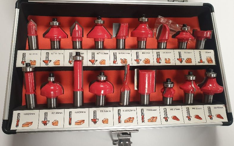 Kohertz 12 mm Şaftlı Freze Uç Seti 18 Parça - Freze Bıçak Setleri