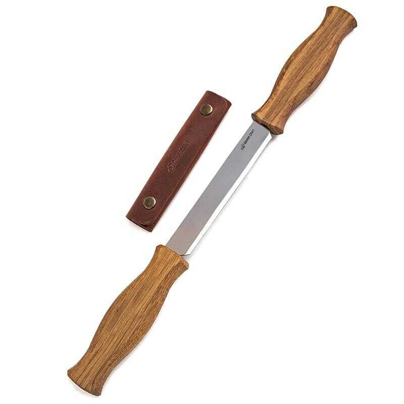 BeaverCraft DK1S Meşe Saplı Deri Kılıflı Soyma Bıçağı 120 mm