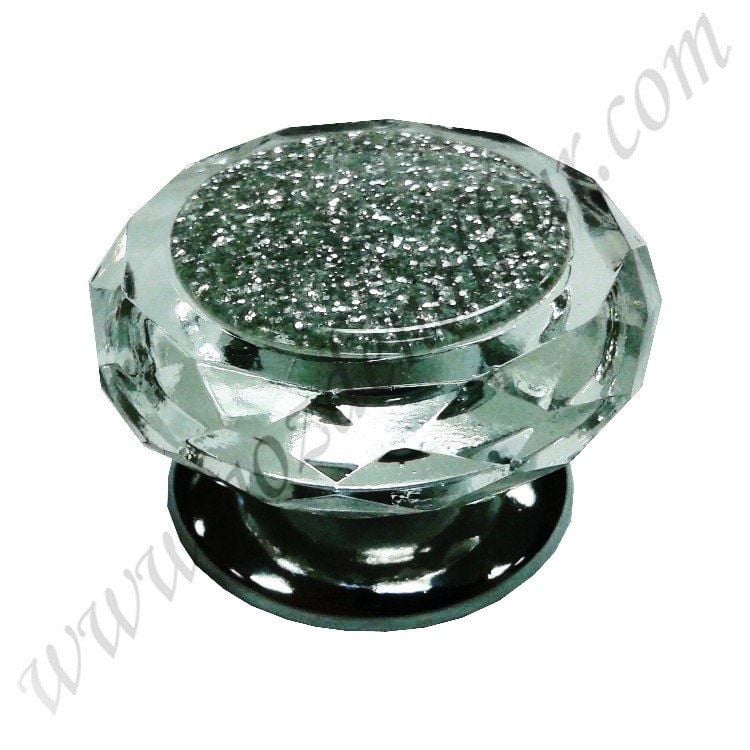 SİMLİ KROM TABLALI KRİSTAL KULP