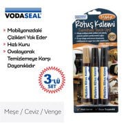 VODASEAL MOBİLYA RÖTÜŞ KALEMİ SETİ 3 PARÇA (Açık-Orta-Koyu Kahve Tonları)