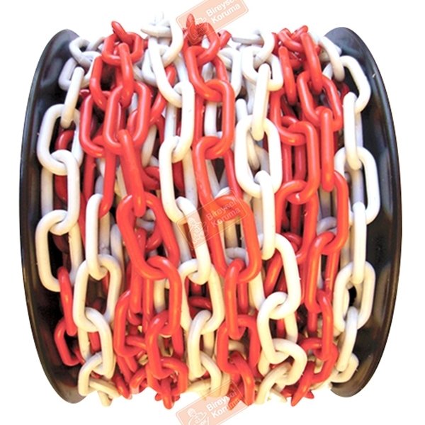 Plastik Zincir Kırmızı Beyaz (6mm)