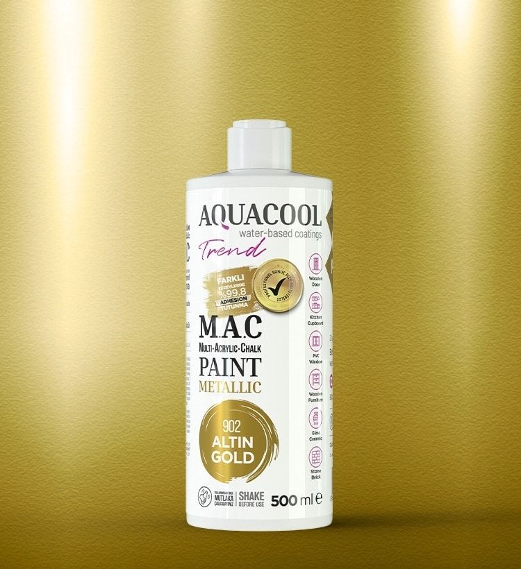 Aquacool Trend Mac Su Bazlı Boya 500ml. Altın 902