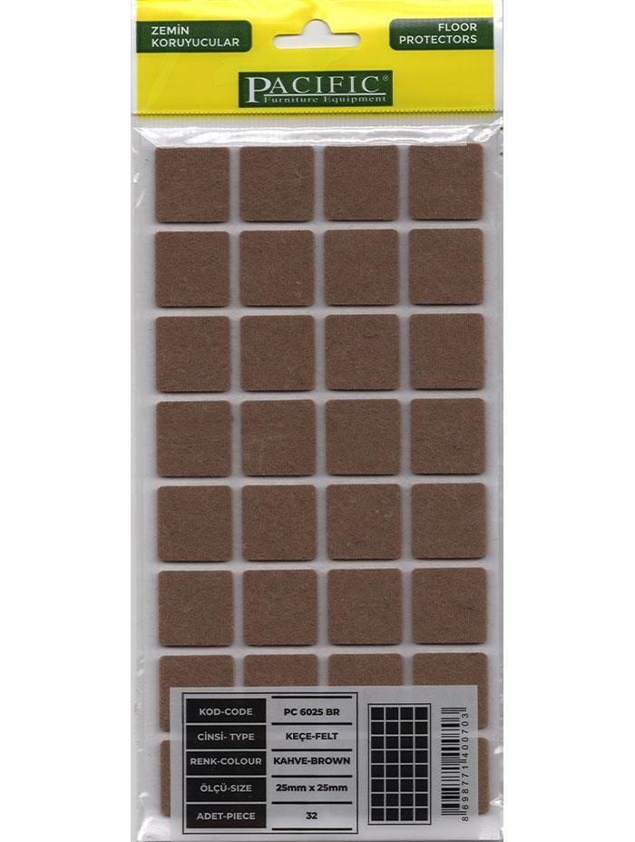 Keçe Zemin Koruyucu Kare 25x25  Kahverengi