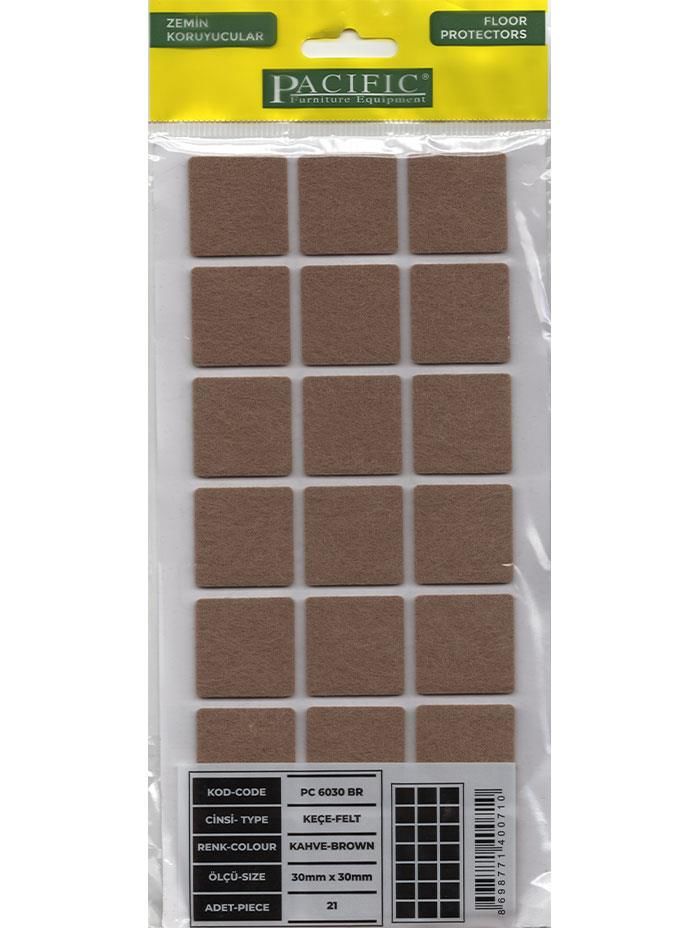 Keçe Zemin Koruyucu Kare 30x30  Kahverengi