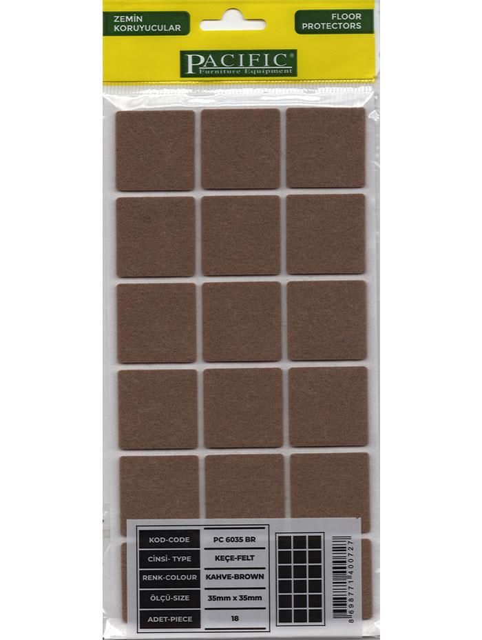 Keçe Zemin Koruyucu Kare 35x35  Kahverengi