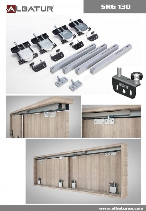 ALBATUR  70 kg. ÇİFT YÖNE FRENLİ SÜRME KAPAK SİSTEMİ 2mt RAYLI (SRG 130 SET)