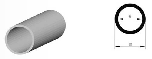 BEŞİK KORKULUĞU BORUSU DÜZ YUVARLAK ALÜMİNYUM  10 mm.